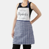 Blauer Gingham Karo Erwachsener personalisierte Kü Schürze (InSitu)