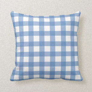 Blauer Gingham Kissen