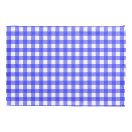 Blauer Gingham Kissenbezug (Rückseite)