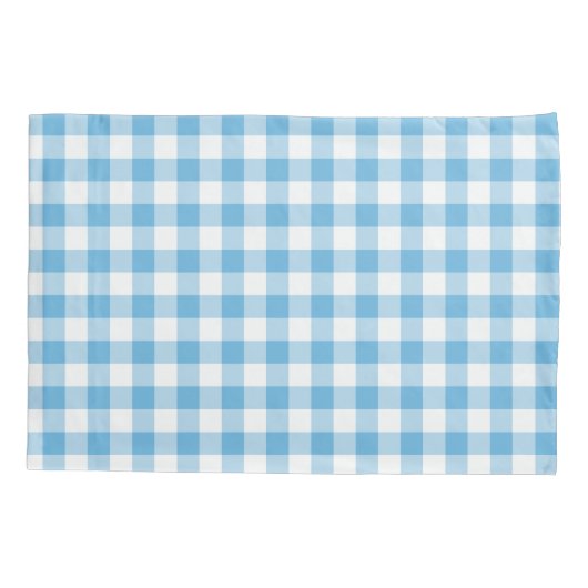 Blauer Gingham Kissenbezug (Rückseite)