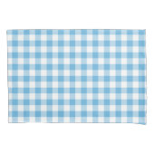 Blauer Gingham Kissenbezug (Vorderseite)