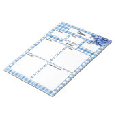 Blauer Gingham _ Krankheitszeit 1 Notizblock (angewinkelt)