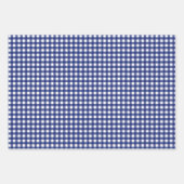 Blauer Gingham mit Schachbrettmuster im Stil Geschenkpapier Set (Vorderseite 3)