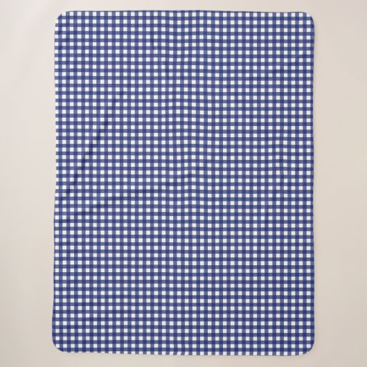Blauer Gingham mit Schachbrettmuster im Stil Sherpadecke (Vorderseite)