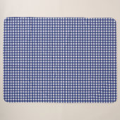 Blauer Gingham mit Schachbrettmuster im Stil Sherpadecke (Vorderseite (Horizontal))