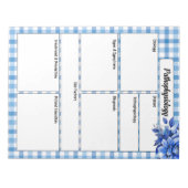 Blauer Gingham_ Pathophysiologie Temp Notizblock (Vorderseite)