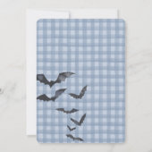 Blauer Gingham-Preppy-Geist Kleiner Boo 2. Geburts Einladung (Rückseite)