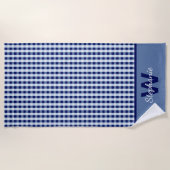 Blauer Gingham Strandtuch (Vorderseite)