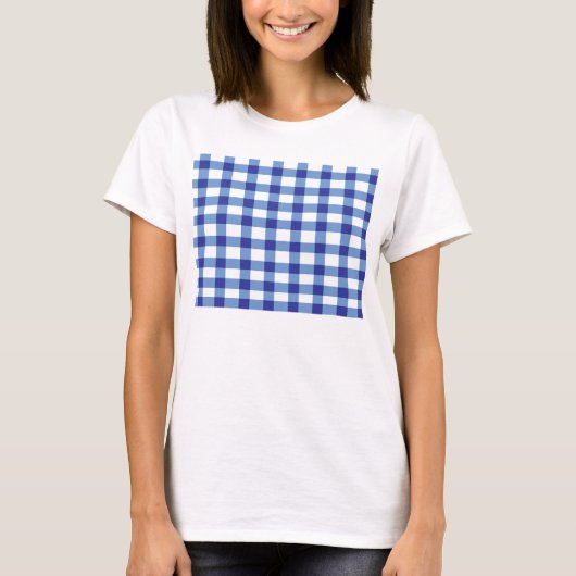 Blauer Gingham T-Shirt (Vorderseite)