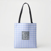 Blauer Gingham - Totbeutel Tasche (Vorderseite)