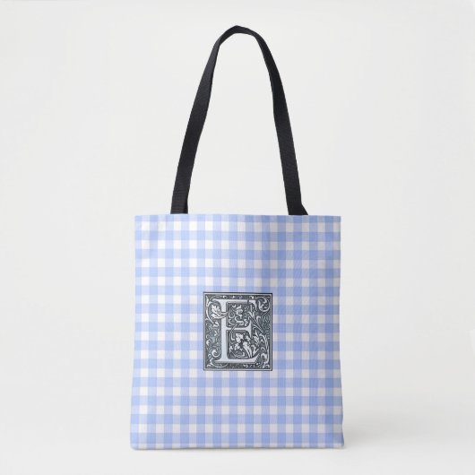 Blauer Gingham - Totbeutel Tasche (Vorderseite)