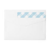 Blauer Gingham-Umgriffsadressen-Etiketten (Rückseite)