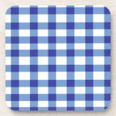 Blauer Gingham Untersetzer (Vorderseite)