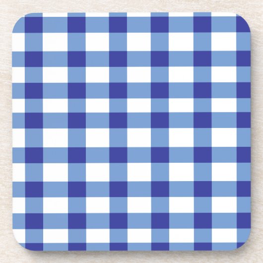 Blauer Gingham Untersetzer (Vorderseite)