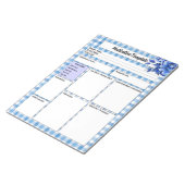 Blauer Gingham _ Vorlage für Arzneimittel Notizblock (angewinkelt)