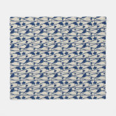 Blauer Ginkgo Fleecedecke (Vorderseite (Horizontal))