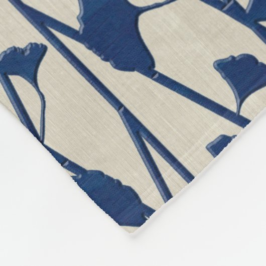 Blauer Ginkgo Fleecedecke (Ecke)