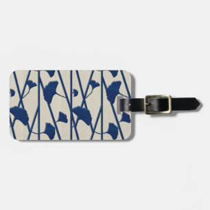 blauer Ginkgo Gepäckanhänger