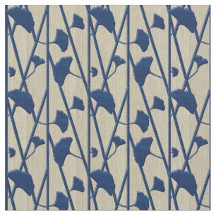Blauer Ginkgo Stoff