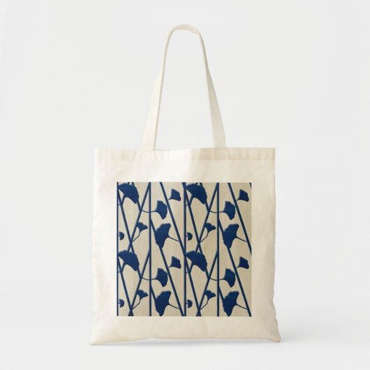 Blauer Ginkgo Tragetasche (Vorne)