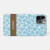 Blauer Giraffenmuster Case-Mate iPhone Hülle (Rückseite (Horizontal))