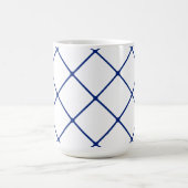 Blauer Gitter (geknackt) Kaffeetasse (Mittel)