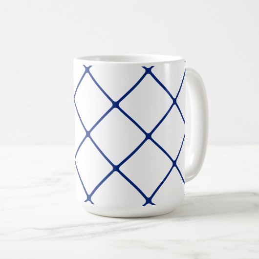 Blauer Gitter (geknackt) Kaffeetasse (VorderseiteRechts)