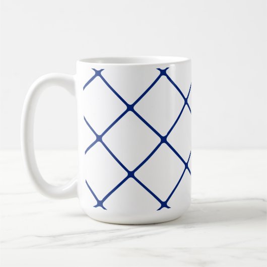 Blauer Gitter (geknackt) Kaffeetasse (Links)