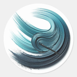 Blauer Glam Oceanic Lidschatten  Runder Aufkleber