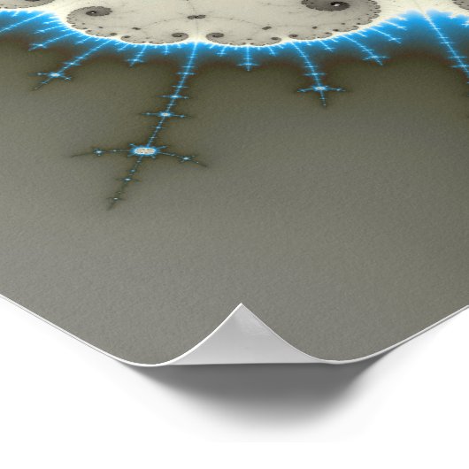 Blauer Glanz - Fraktal Poster (Ecke)