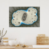 Blauer Glanz - Fraktal Poster (Küche)