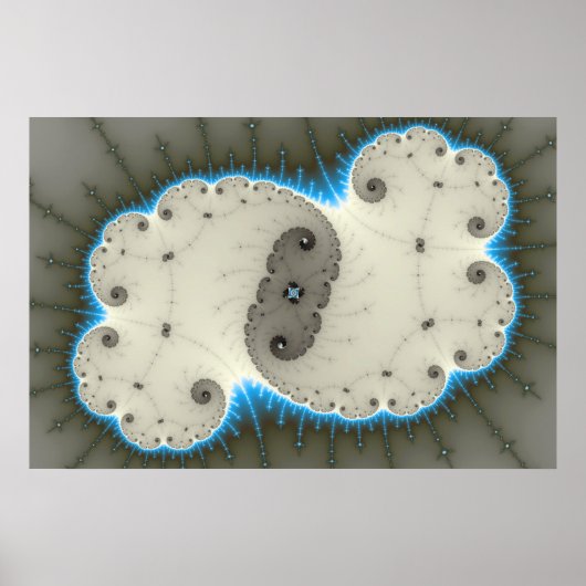 Blauer Glanz - Fraktal Poster (Vorne)