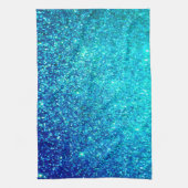 Blauer Glanz Ombre Aquamarin farbig Niedlich Geschirrtuch (Vertikal)