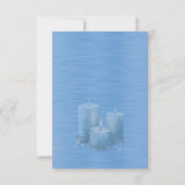 Blauer glänzender eleganter funkelnder Rahmen  RSVP Karte (Rückseite)