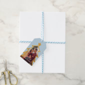 Blauer glänzender Weihnachtsbaum personalisiertes Geschenkanhänger (Mit Garn)