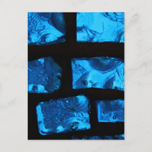 Blauer Glaskohl mit schwarzem Grout dazwischen Postkarte
