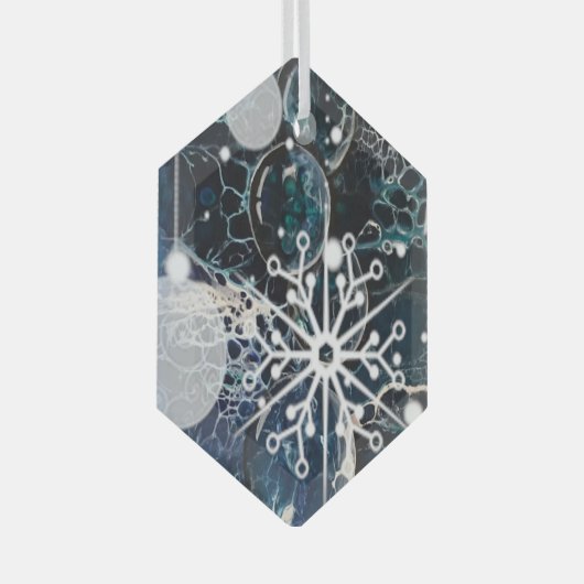 Blauer Glasschmuck Ornament Aus Glas (Vorderseite Rechts)