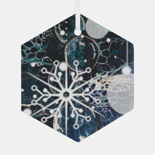 Blauer Glasschmuck Ornament Aus Glas (Rückseite)