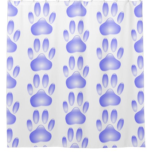 Blauer Glatthund Druckmuster Duschvorhang (Vorderseite)
