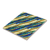 Blauer Glattleder Muschel Fliese (Seite)