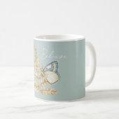 Blauer Glaubensschmetterling Kaffeetasse (VorderseiteRechts)