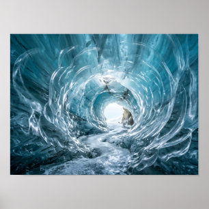 Blauer Gletschereistunnel-Naturposter Poster