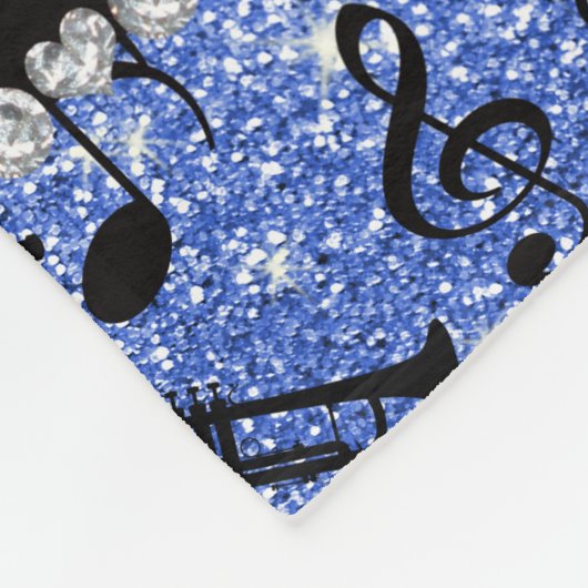Blauer Glitter des individuellen Namens trompetet Fleecedecke (Ecke)