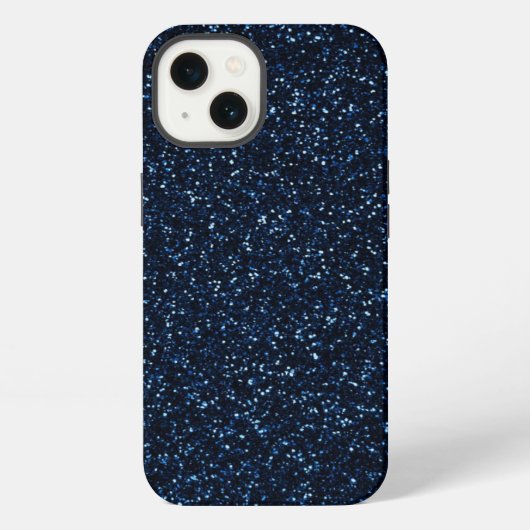 Blauer Glitter-Effekt iPhone Hülle (Rückseite)