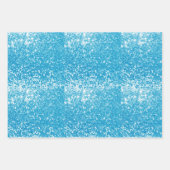 Blauer Glitter Geschenkpapier Set (Vorderseite 3)