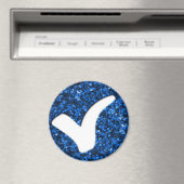 Blauer Glitter-Häkchen-Schreibsymbol Magnet (In Situ (Geschirrspüler))