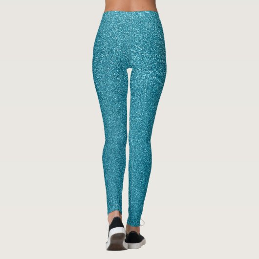 Blauer Glitter Look Leggings (Rückseite)