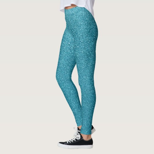 Blauer Glitter Look Leggings (Links)