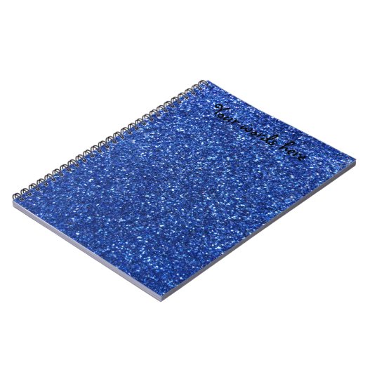 Blauer Glitter Notizblock (Linke Seite)