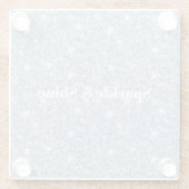Blauer Glitter-Schimmer Glasuntersetzer (Rückseite)